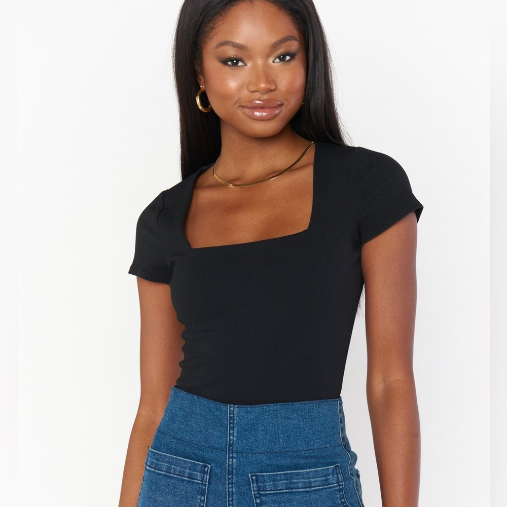 Show Me Your Mumu Barone Bodysuit Black Stretch M NWT